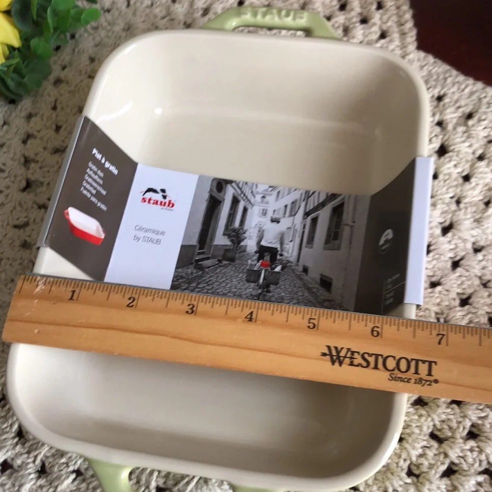 Staub Light Green Ceramic Rectangular Baking Dish